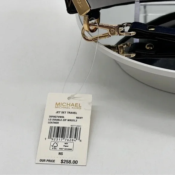 Michael Kors Large Double Zip Wallet Wristlet
Navy Blue/Gold - Picture 6 of 6